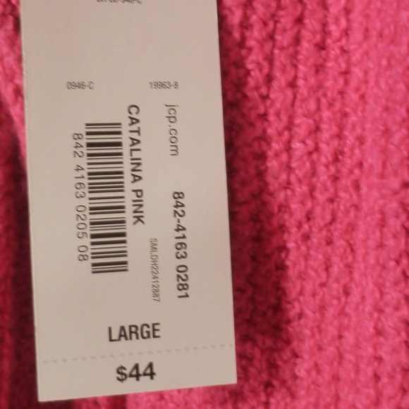 a.n.a  Sweater Pullover Pink NWT V-Neck High Low Long Sleeve Stretch SOFT - Picture 8 of 8